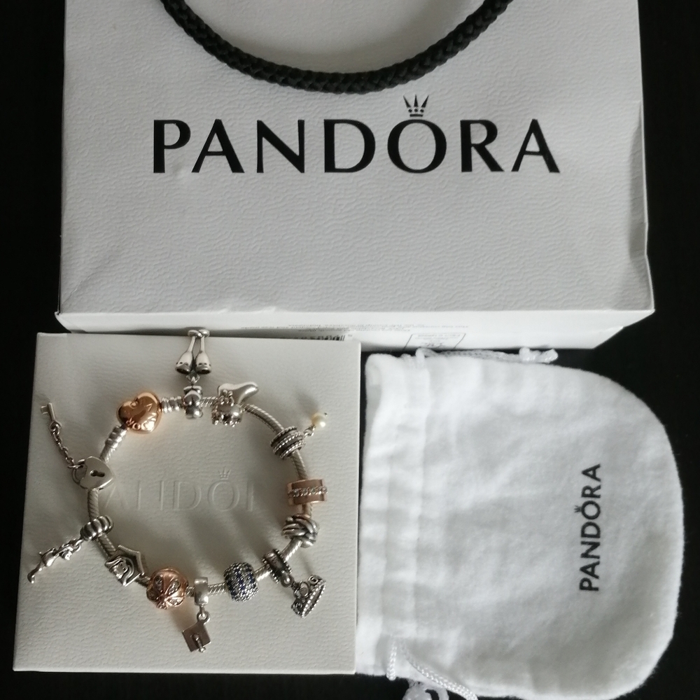 Original pandora rose gold heart clasp bracelet